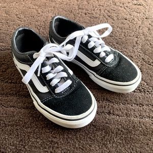Kids black vans sneakers size 12